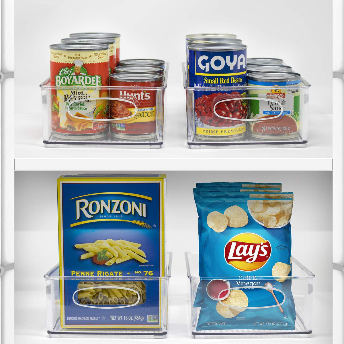 Hosler 6 Pack Medium Stackable Clear Storage and Organizer Bins with Handles (Set of 6)